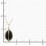 Imperial Pendant Necklace in Black Jade & Diamonds