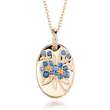 Gump's Signature Forget-Me-Not Pendant Necklace in Blue & Yellow Sapphires