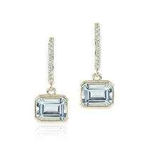 Gump's Signature Lowell Earrings in Aquamarines & Diamonds