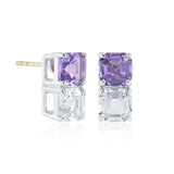 Mosaic Earrings in Amethyst & White Topaz