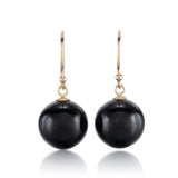 10mm Black Jade Drop Earrings