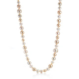 Gold & White South Sea Pearl Long Necklace