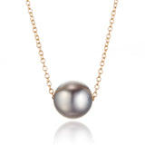 Tahitian Pearl Slide Pendant Necklace with 18-Karat Yellow Gold Chain
