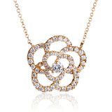 Diamond Rose Pendant Necklace