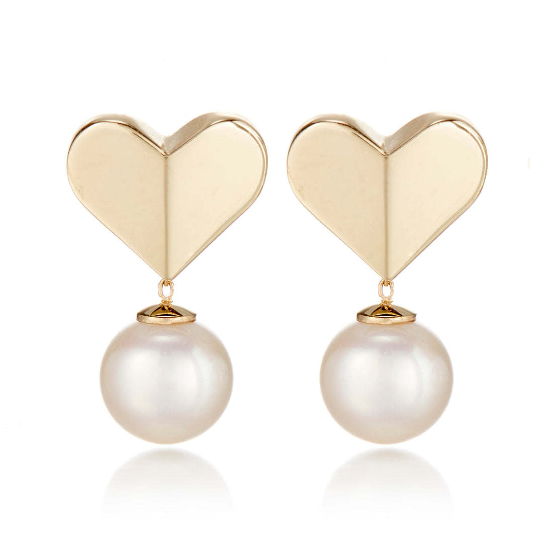 Pearl Heart Earrings