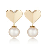Pearl Heart Earrings