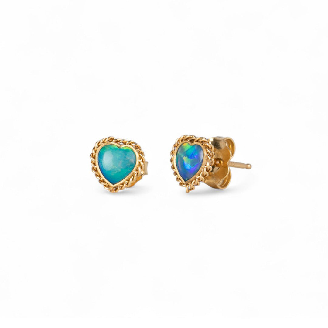 Amáli Crystal Opal Heart Stud Earrings