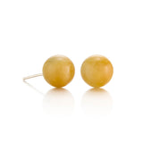 9mm Yellow Jade Bead Earrings
