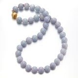 12mm Lavender Jadeite Bead Necklace