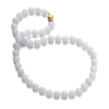 12mm Icy White Jade Necklace