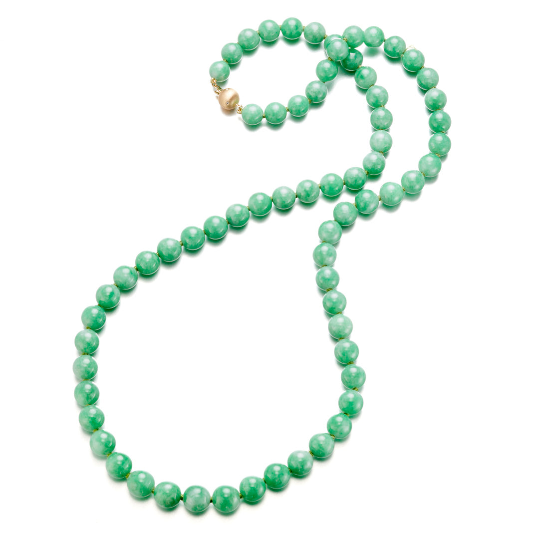 Gump's Signature 9mm Apple Green Jadeite Necklace