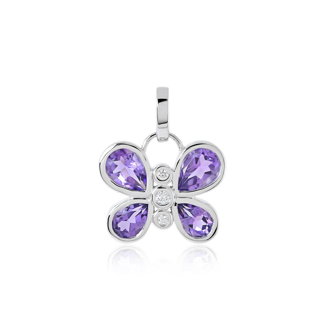 Gump's Signature Butterfly Charm in Amethyst & Diamonds