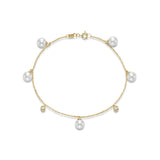 6mm Pearl & Bezel-Set Diamond Bracelet