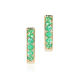 Flat Hoop Earrings in Emeralds