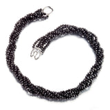 Black Spinel 5-Strand Twist Necklace