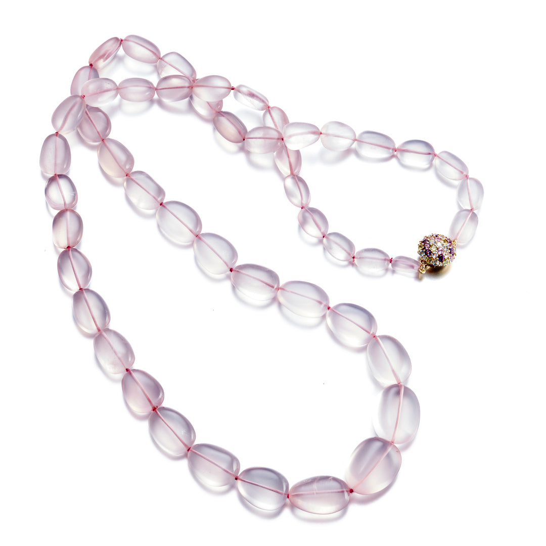 Gump's Signature Graduated Rose Quartz Necklace