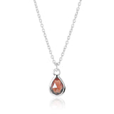 Teardrop Pendant Necklace in Garnet