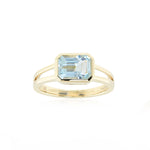 Gump's Signature Rectangular Ring in Aquamarine