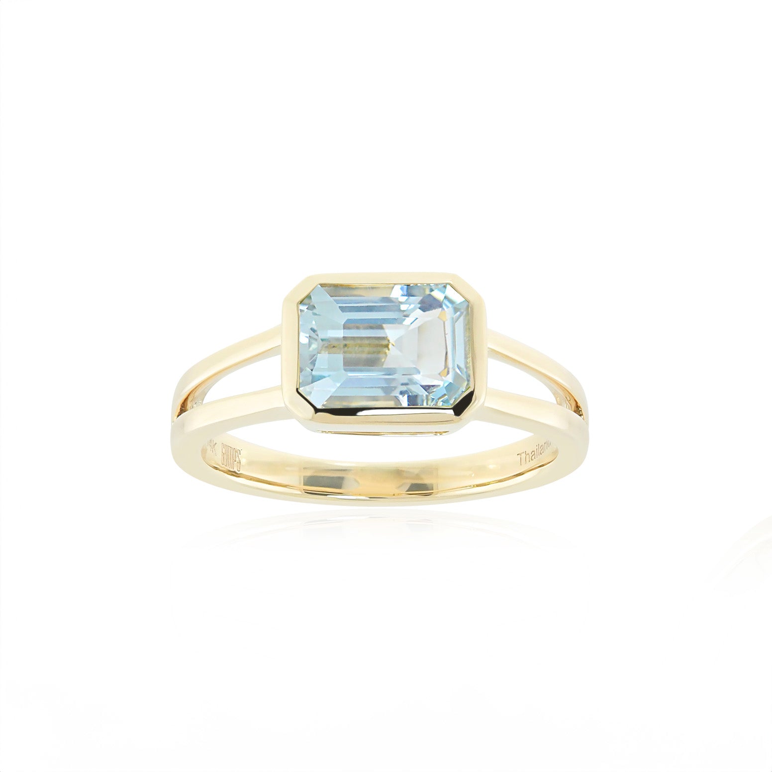 Gump's Signature Rectangular Ring in Aquamarine
