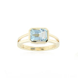 Gump's Signature Rectangular Ring in Aquamarine