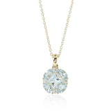 Quadrille Pendant Necklace in Aquamarines & Diamonds