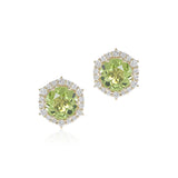 Starburst Earrings in Peridots & Diamonds