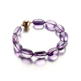 12mm Amethyst Pebble Bead Bracelet