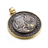 Antique Japanese Shakudo Plaque Pendant