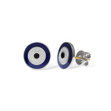 Evil Eye Earring in Dark Blue Enamel