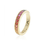 Crescent Ring in Rainbow Sapphires