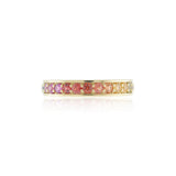 Crescent Ring in Rainbow Sapphires