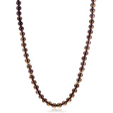 6mm Smokey Quartz & Gold Rope Necklace