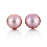 14mm Purple Pearl Earrings
