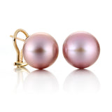 14mm Purple Pearl Earrings