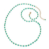 Emerald Double Bead Rosary Necklace