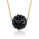 Black Jade Dragon Ball Pendant Necklace