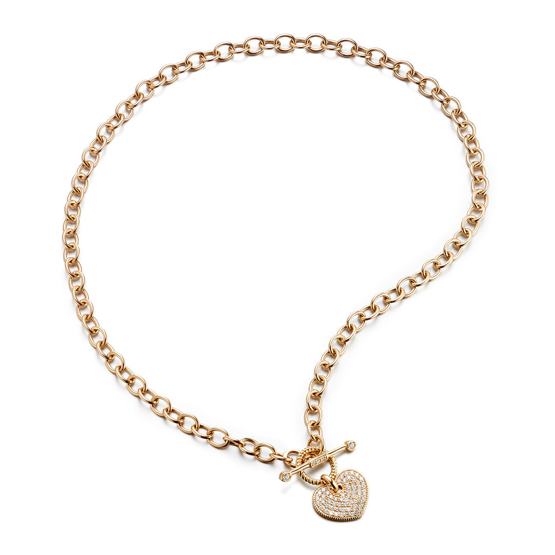 Diamond Heart Charm Necklace