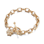 Diamond Clover Toggle Bracelet