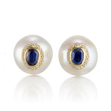 Baroque Pearl & Kyanite Earrings