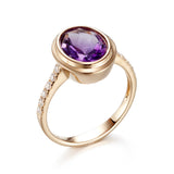 Amethyst & Diamond Viola Ring