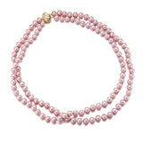 7mm Pink Pearl Double-Strand Necklace