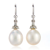 Madison Drop Earrings in Pearls & Diamonds