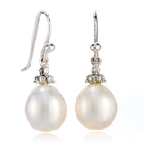 Madison Drop Earrings in Pearls & Diamonds