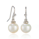 Crown Drop Earrings in Diamonds & Pearls