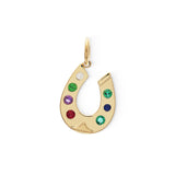 Horseshoe Charm in Multicolor Gemstones