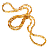 5mm Citrine & Gold Rope Necklace