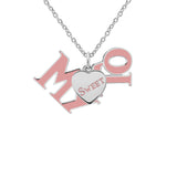To My Sweet Pendant Necklace in Pink Enamel