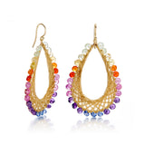 Multicolor Gemstone Teardrop Earrings