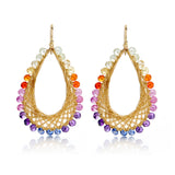 Multicolor Gemstone Teardrop Earrings