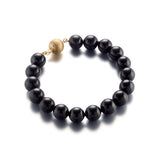10mm Black Jade Bead Bracelet